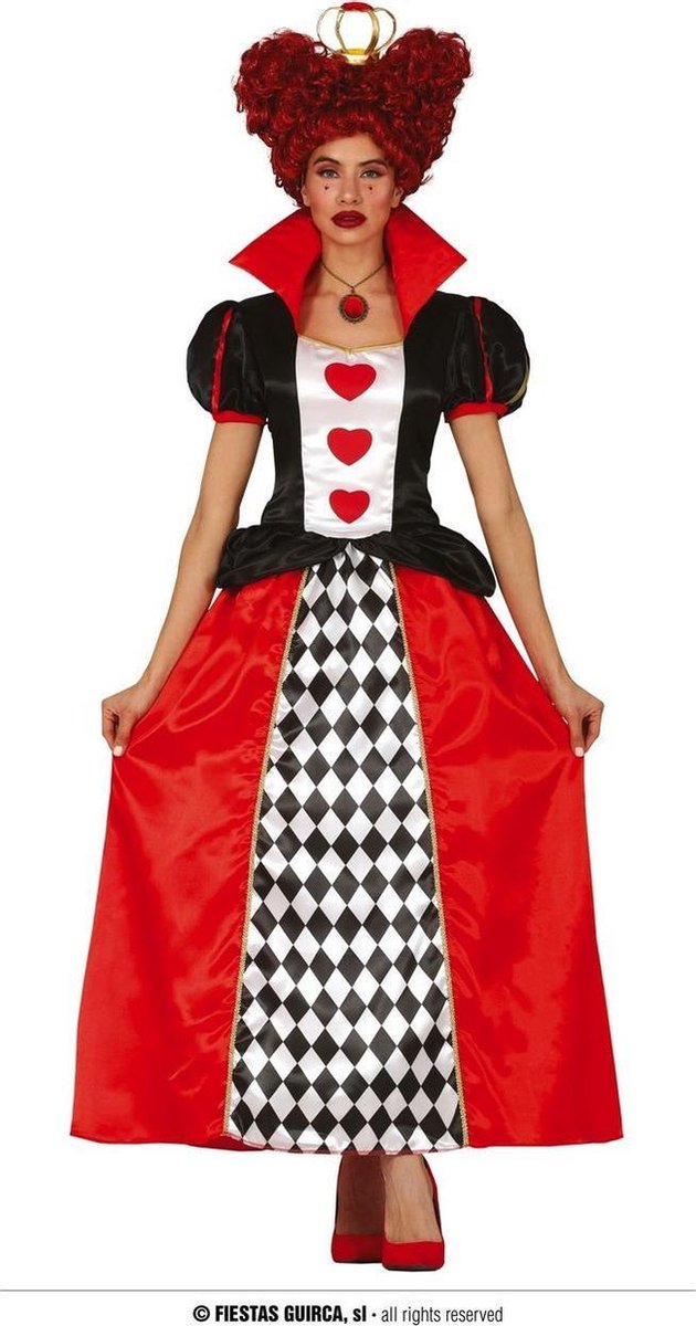 Casino Kostuum | Hartendame In Wonderland | Vrouw | Maat 36-38 | Carnaval kostuum | Verkleedkleding